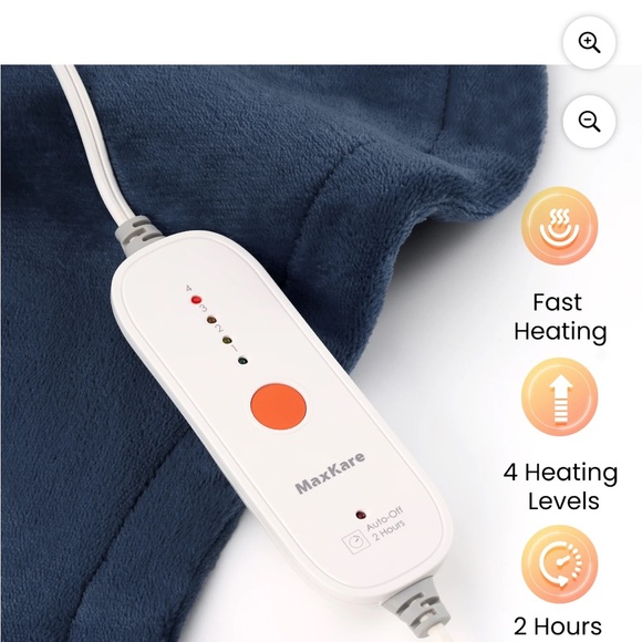 Large Heating Pad for Back & Shoulder - Blue - Picture 3 of 5